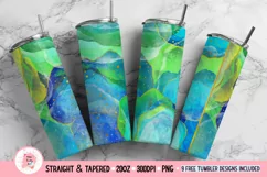 Green Alcohol Ink Tumbler Sublimation Bundle, 20 oz tumbler wrap, Png Self Love