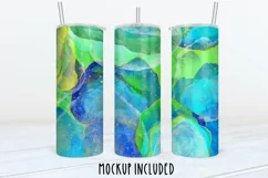 Green Alcohol Ink Tumbler Sublimation Bundle, 20 oz tumbler wrap, Png Self Love