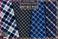 Navy Blue Plaid Patterns Product Image 1