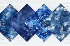 Navy Blue Watercolor Princess Digital Paper Bundle Product Image 2