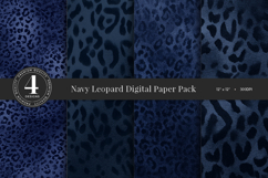 Navy Leopard Texture Digital Paper Product Image 1