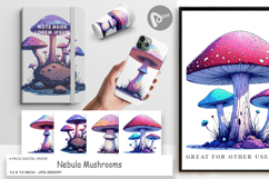 Digital Paper Nebula Mushrooms Product Image 1