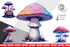 Nebula Mushrooms Clipart Product Image 1
