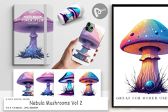Digital Paper Nebula Mushrooms Product Image 1