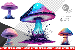Nebula Mushrooms Clipart Product Image 1