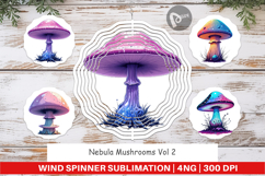 Wind Spinner Nebula Mushrooms Product Image 1