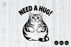 Need a Hug SVG, Funny Cat SVG, Funny Sarcastic Quote SVG Product Image 1
