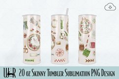Needlework 20 oz Skinny Tumbler Sublimation PNG Design t0049 Product Image 1