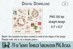 Needlework 20 oz Skinny Tumbler Sublimation PNG Design t0049 Product Image 3