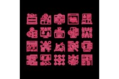 Debug Research And Fix neon glow icon illustration Product Image 1