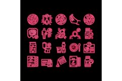 Probiotics Bacterium neon glow icon illustration Product Image 1