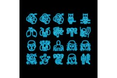 Endocrinology Medical Disease neon glow icon illustration Product Image 1