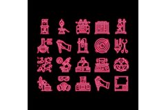 Chemistry Laboratory neon glow icon illustration Product Image 1