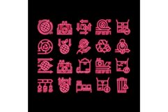 Circular And Linear Economy Model neon glow icon Product Image 1