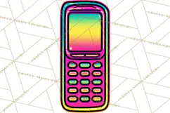 Neon 80s Clipart PNG, Retro Sticker Art & Sayings Product Image 4