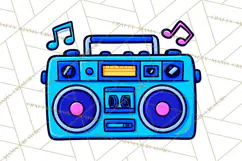 Neon 80s Clipart PNG, Retro Sticker Art & Sayings Product Image 5