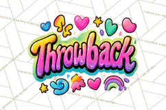 Neon 80s Clipart PNG, Retro Sticker Art & Sayings Product Image 4