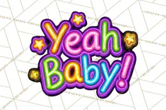 Neon 80s Clipart PNG, Retro Sticker Art & Sayings Product Image 2