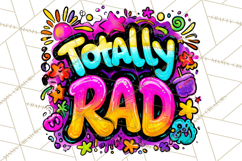 Neon 80s Clipart PNG, Retro Sticker Art &amp; Sayings Product Image 5