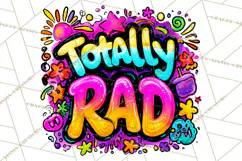 Neon 80s Clipart PNG, Retro Sticker Art & Sayings Product Image 5