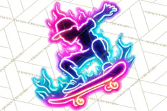 Neon 80s Clipart PNG, Retro Sticker Art & Sayings Product Image 2