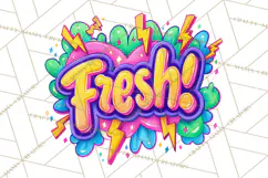 Neon 80s Clipart PNG, Retro Sticker Art & Sayings Product Image 4
