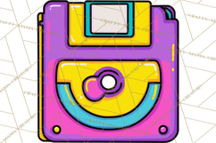 Neon 80s Clipart PNG, Retro Sticker Art &amp; Sayings Product Image 5
