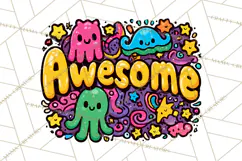 Neon 80s Clipart PNG, Retro Sticker Art & Sayings Product Image 5
