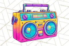 Neon 80s Clipart PNG, Retro Sticker Art & Sayings Product Image 4