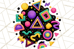 Neon 80s Clipart PNG, Retro Sticker Art &amp; Sayings Product Image 5