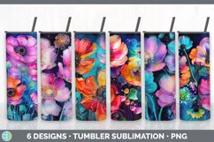 Bundle of six Alcohol Ink Anemones Tumbler designs.