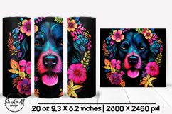 Neon floral dog tumbler wrap Product Image 1