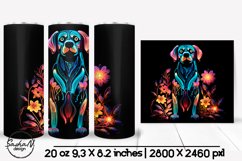 Neon floral dog tumbler wrap Product Image 1