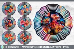 Bundle of six Alcohol Ink Begonias Wind Spinner designs.