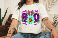 Neon BOO Ghost Png, Leopard Halloween Sublimation Design Product Image 3