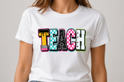 Neon Checkered TEACH PNG Product Image 2