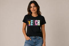 Neon Checkered TEACH PNG Product Image 5