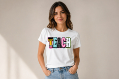 Neon Checkered TEACH PNG Product Image 6