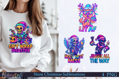Neon Christmas Sublimation Designs | gift wrap disaster Product Image 1