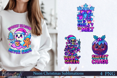Neon Christmas Sublimation Designs | too cool to melt Product Image 1