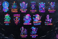 Neon Christmas Bundle | Funny Quotes | Sublimation Designs Product Image 2