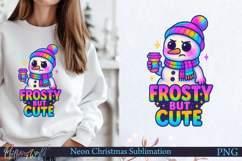 Neon Christmas Sublimation Design | frosty but cute Product Image 1
