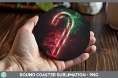 GorgeousNeon Christmas Round Coaster design.