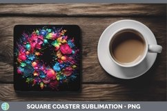 GorgeousNeon Christmas Square Coaster design.