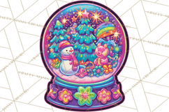 Neon Christmas Clipart Png, Kawaii Holiday Sticker Icons Product Image 5