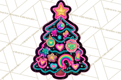 Neon Christmas Clipart Png, Kawaii Holiday Sticker Icons Product Image 5