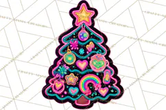 Neon Christmas Clipart Png, Kawaii Holiday Sticker Icons Product Image 5