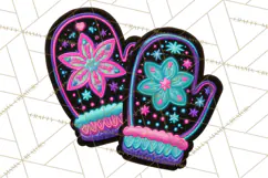 Neon Christmas Clipart Png, Kawaii Holiday Sticker Icons Product Image 3