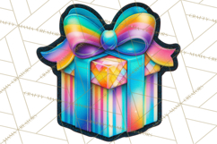 Neon Christmas Clipart Png, Kawaii Holiday Sticker Icons Product Image 3