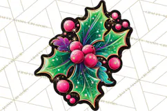Neon Christmas Clipart Png, Kawaii Holiday Sticker Icons Product Image 3